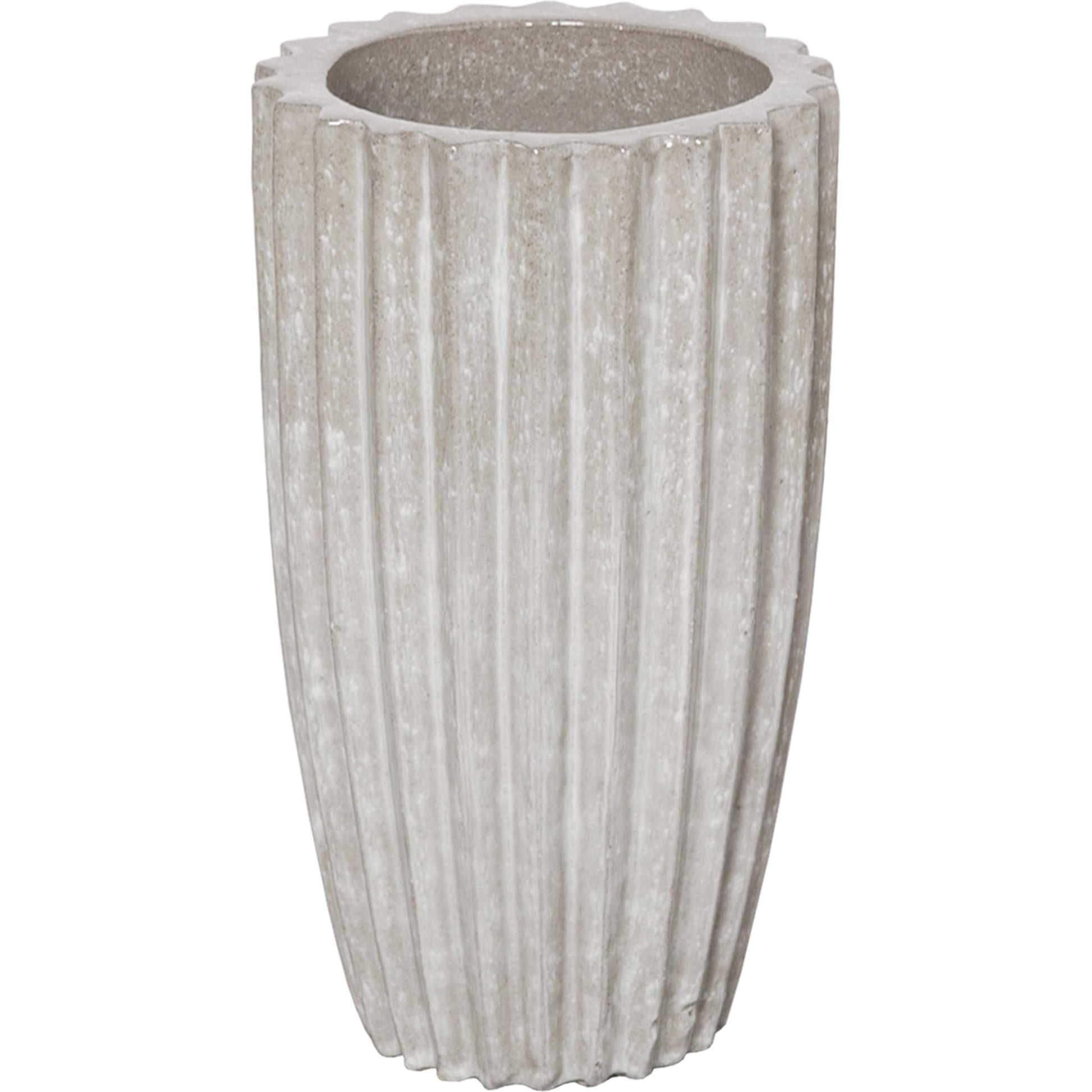 Small Tall Round Ridge Pot by Emissary in gray. Made from unique in a modern style.
