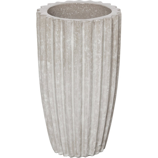 Small Tall Round Ridge Pot by Emissary USA in gray. Made from unique in a modern style.