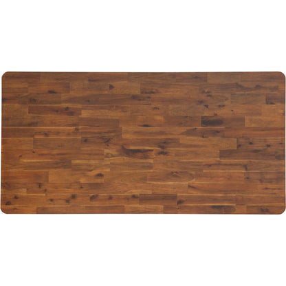 Remix Dining Table by LH Imports in brown. Made from solid acacia, veneer in a modern style.