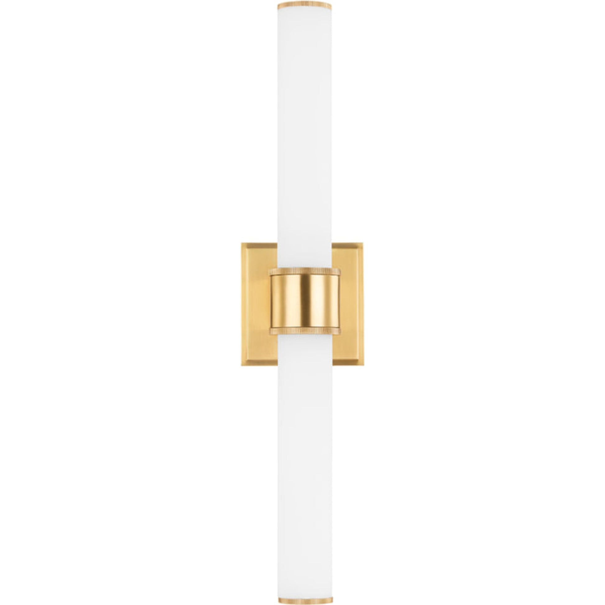 Mill Valley 2 Light Wall Sconce by Hudson Valley in aged brass. Made from steel in a modern style.