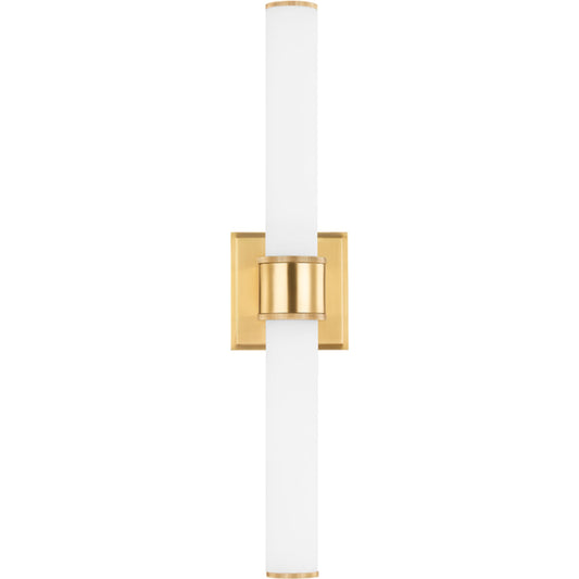 Mill Valley 2 Light Wall Sconce by Hudson Valley in aged brass. Made from steel in a modern style.