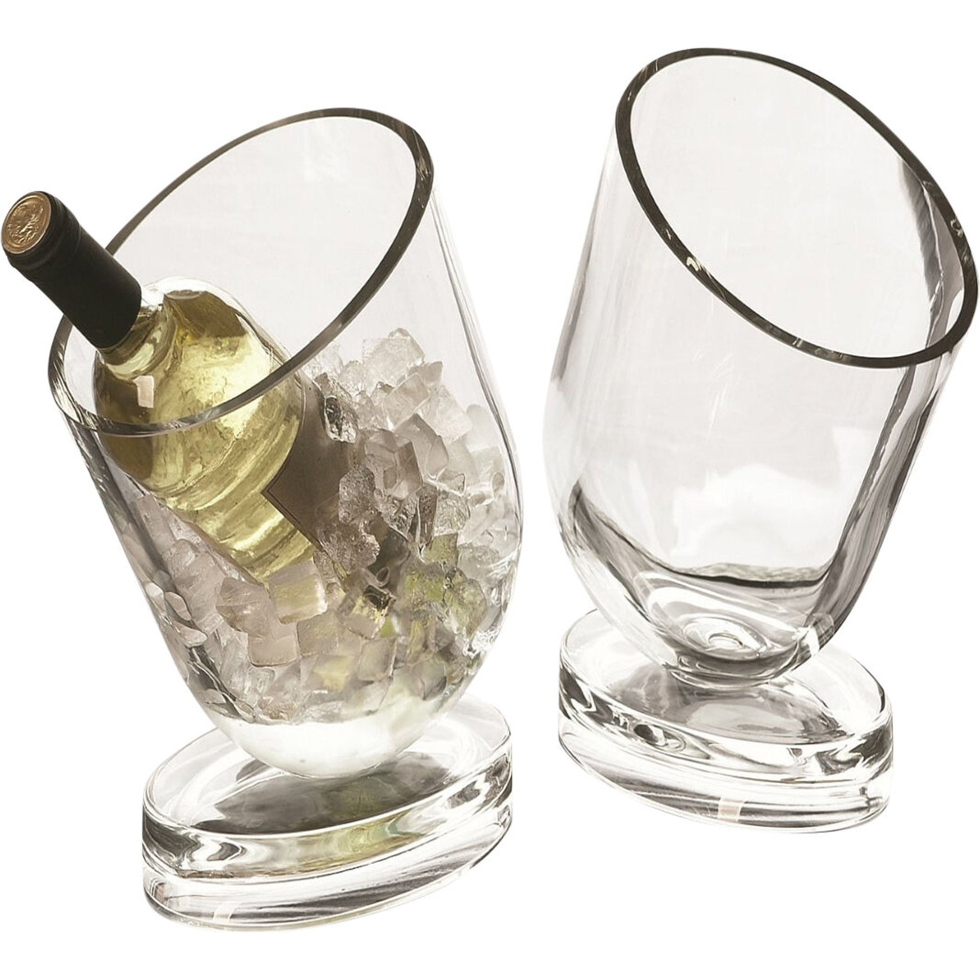 Wine Chiller by Global Views in slanted design. Made from glass in a modern style.