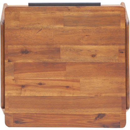 Remix Side Table by LH Imports in brown. Made from solid acacia, veneer in a modern style.