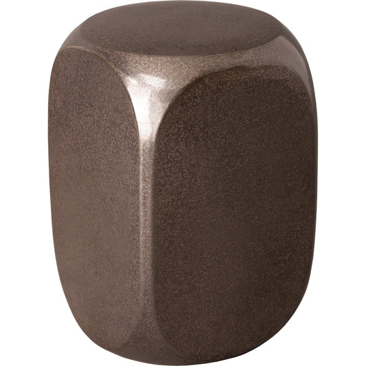 Large Dice Garden Stool by Emissary USA in gunmetal. Made from unique in a modern style.