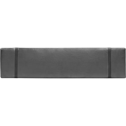 Brooklyn Dining Bench by LH Imports in black pu leather and java yellow, black power coated. Made from black pu leather in a rustic style.