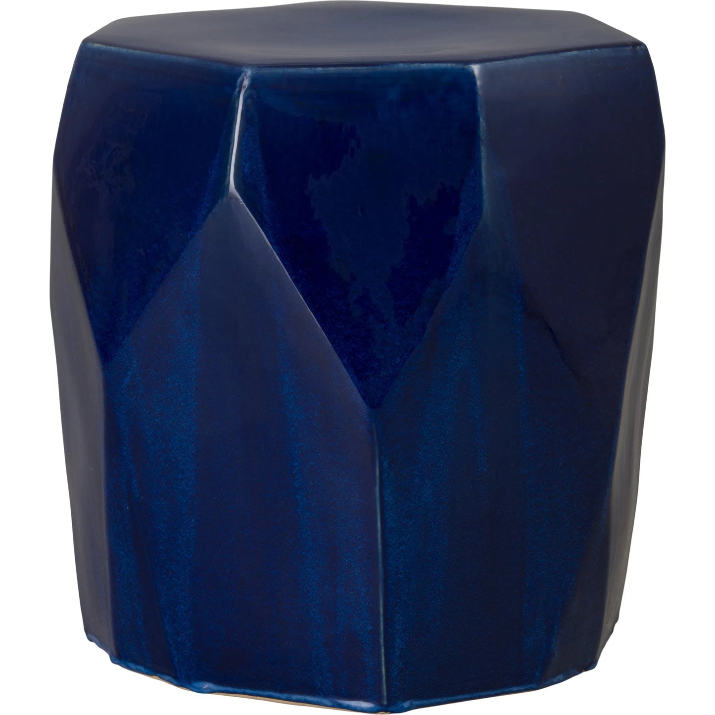 000 SI-2630377 | Primary Silo | Facet Indoor/Outdoor Stool by Emissary in blue and glossy glaze. Made from ceramic in a unique style.