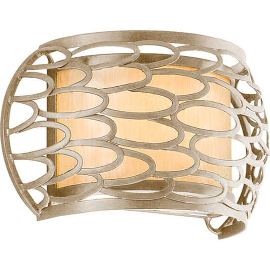 Cesto Wall Sconce by Corbett in modern silver. Made from hand-worked iron in a modern style.
