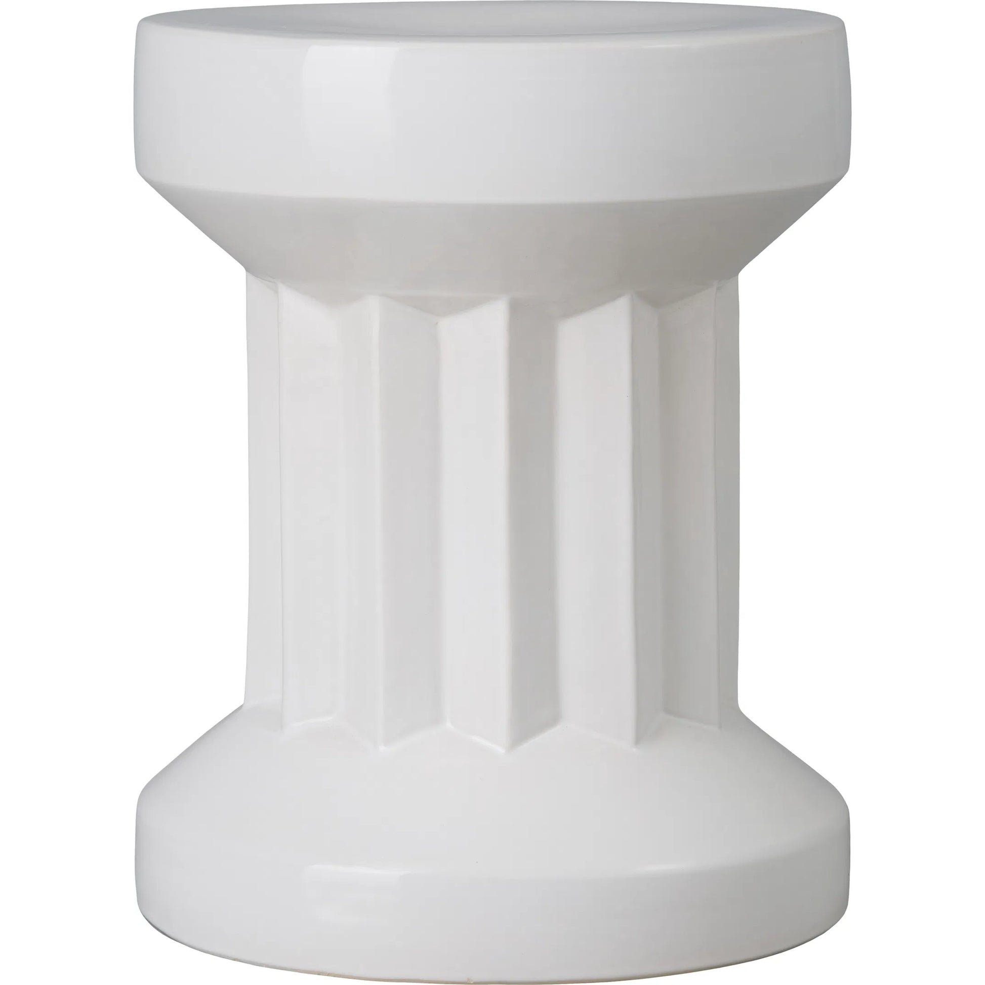 Intrepid Indoor/Outdoor Stool by Emissary in glossy glaze. Made from ceramic in a unique style.