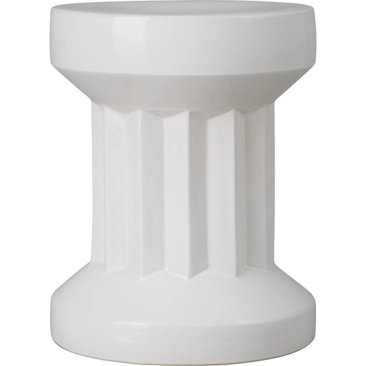 Intrepid Indoor/Outdoor Stool by Emissary in glossy glaze. Made from ceramic in a unique style.