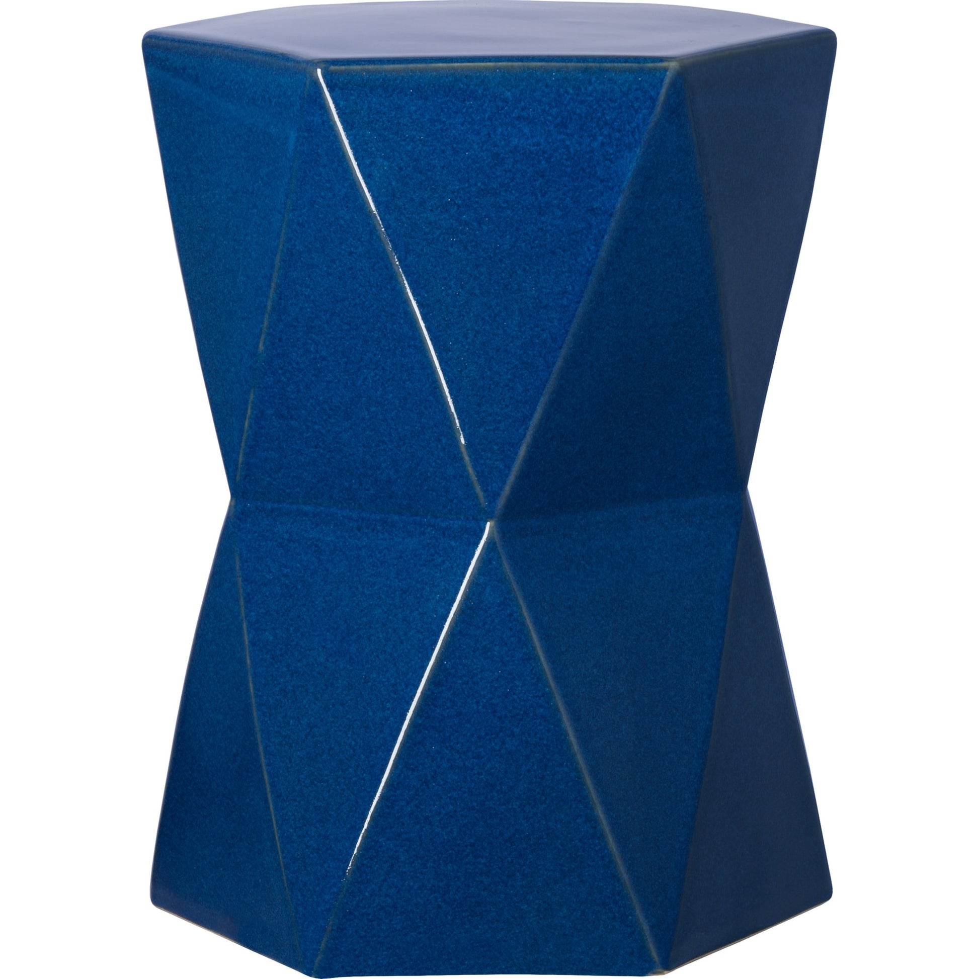 Large Matrix Hexagon Stool by Emissary USA in glossy glaze. Made from ceramic in a modern style.