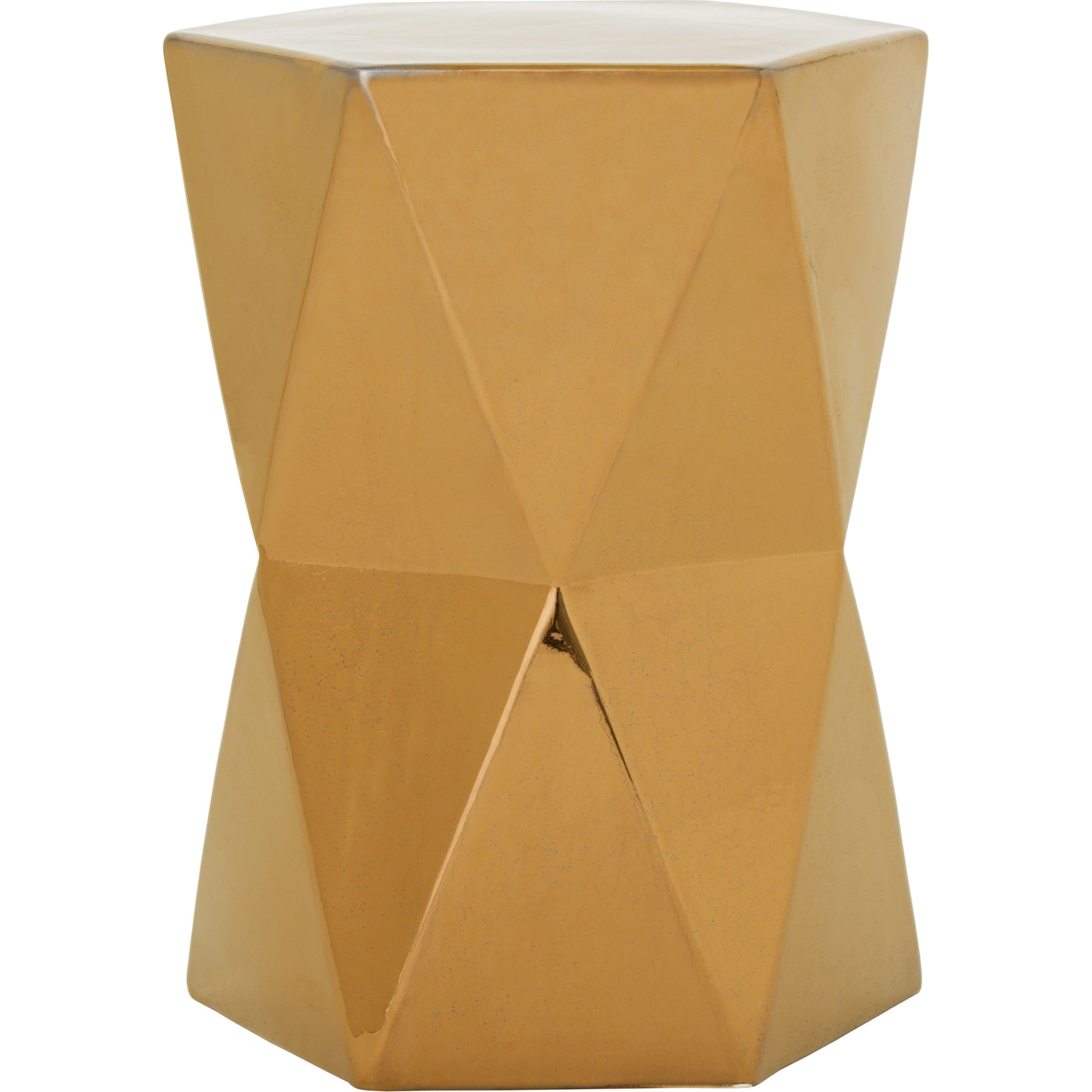Large Matrix Hexagon Stool by Emissary USA in glossy glaze. Made from ceramic in a modern style.