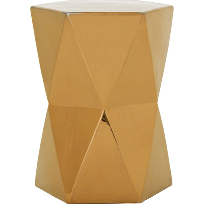 Large Matrix Hexagon Stool by Emissary USA in glossy glaze. Made from ceramic in a modern style.