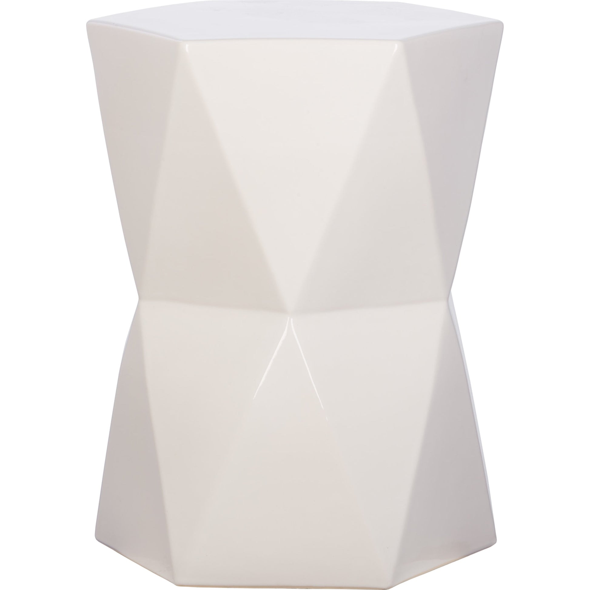 Large Matrix Hexagon Stool by Emissary USA in glossy glaze. Made from ceramic in a modern style.
