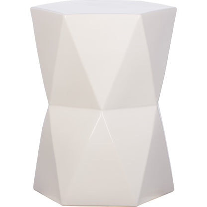 Large Matrix Hexagon Stool by Emissary USA in glossy glaze. Made from ceramic in a modern style.