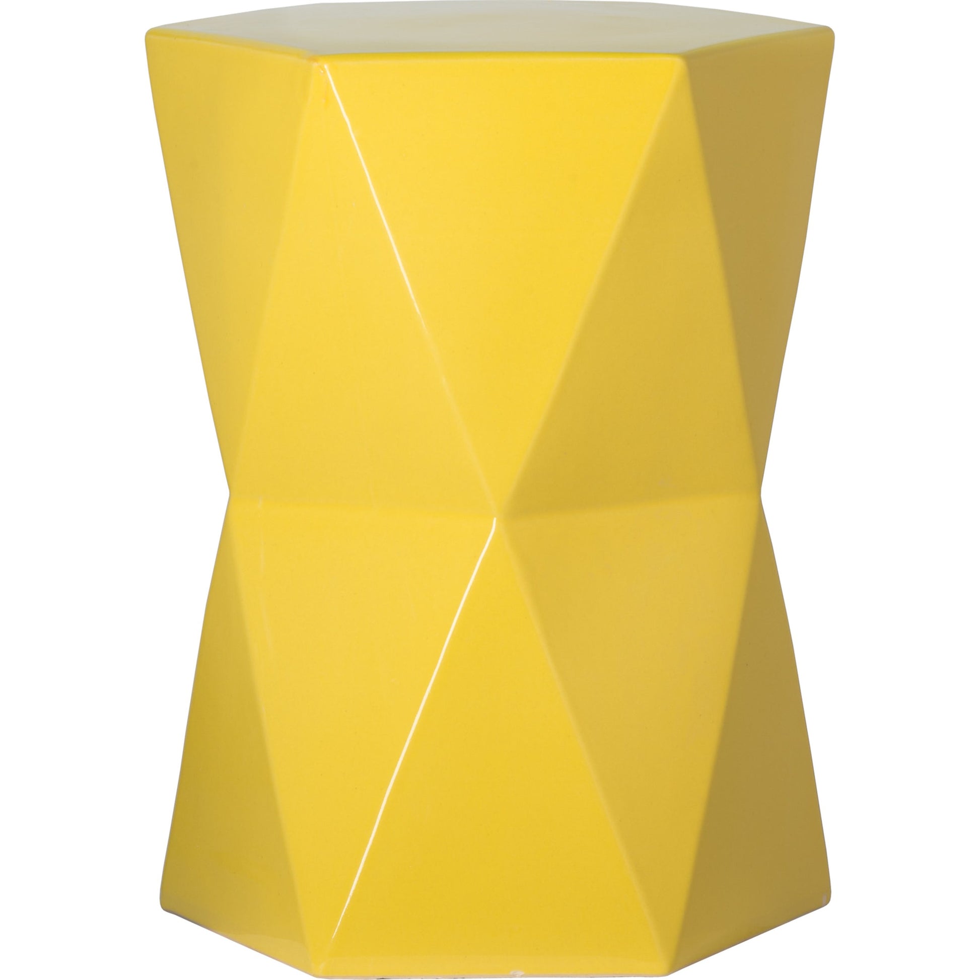 Large Matrix Hexagon Stool by Emissary USA in glossy glaze. Made from ceramic in a modern style.