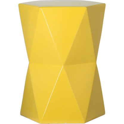 Large Matrix Hexagon Stool by Emissary USA in glossy glaze. Made from ceramic in a modern style.