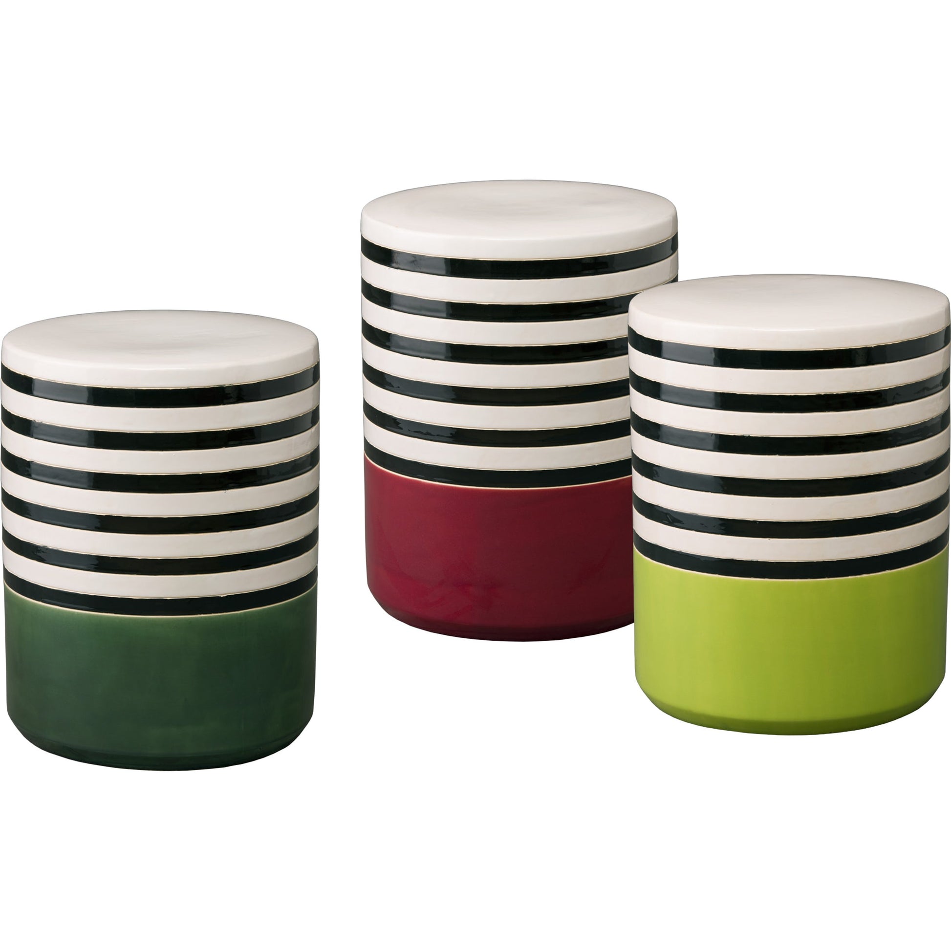 Stripe Garden Stool by Emissary USA in bay green. Made from unique in a modern style.