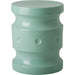 Spindle Garden Stool by Emissary in glossy glaze. Made from ceramic in a modern style.