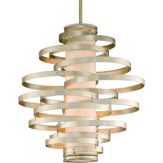 Vertigo Chandelier by Corbett. Made from hand-worked iron in a modern style.