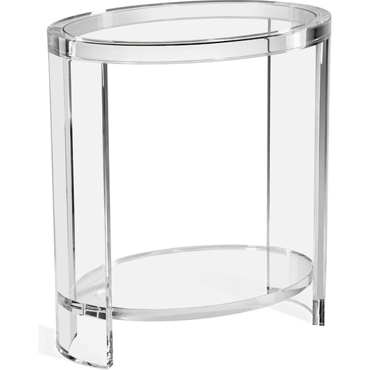 Marcel Side Table by Interlude Home in clear. Made from acrylic, glass in a modern style.