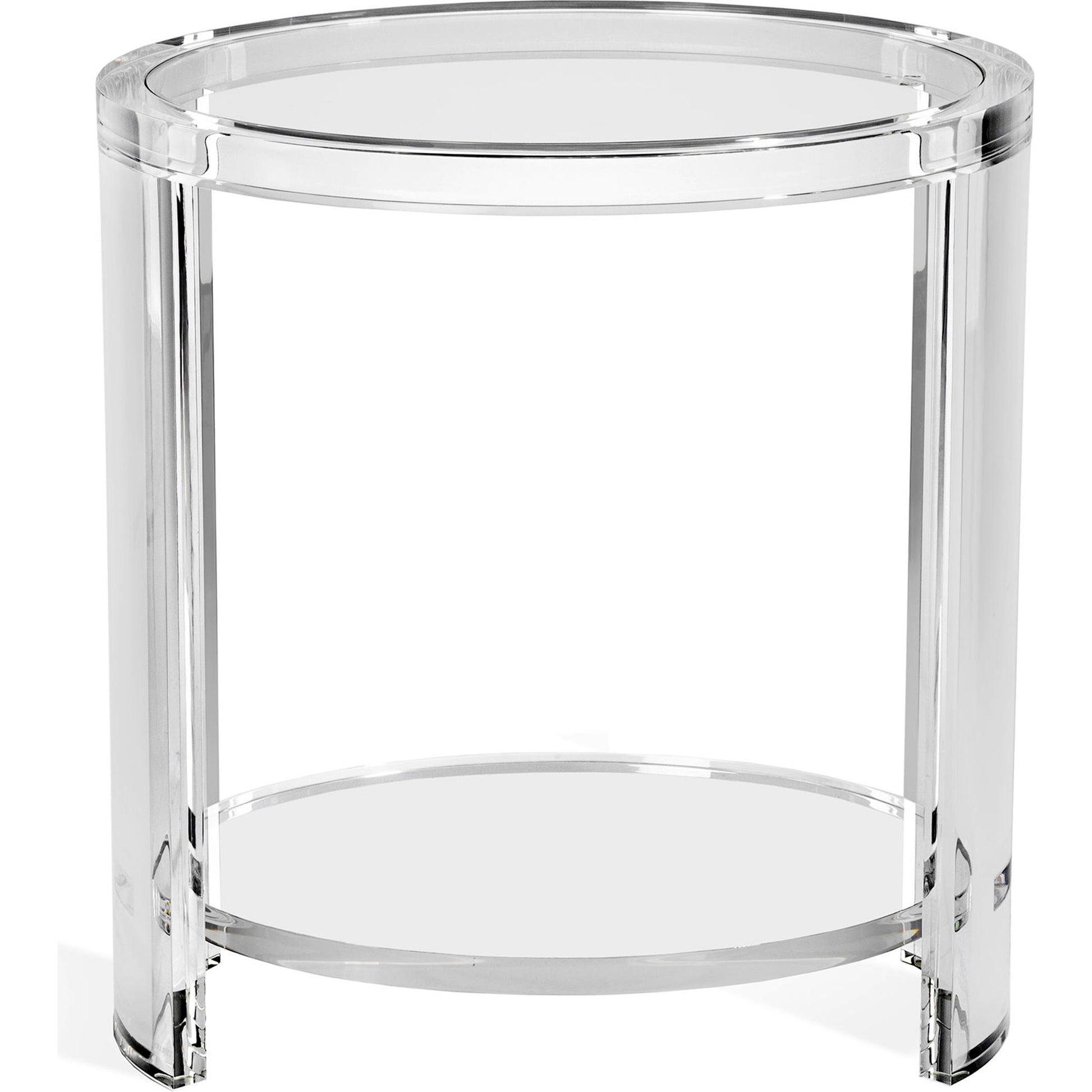 Marcel Side Table by Interlude Home in clear. Made from acrylic, glass in a modern style.