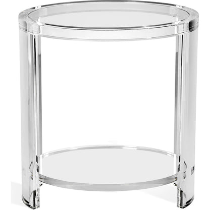 Marcel Side Table by Interlude Home in clear. Made from acrylic, glass in a modern style.