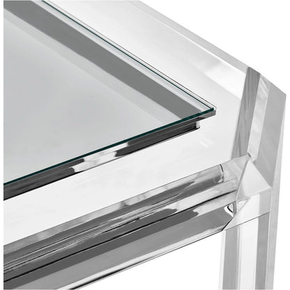 Alden Occasional Table by Interlude Home in clear. Made from acrylic, glass in a modern style.