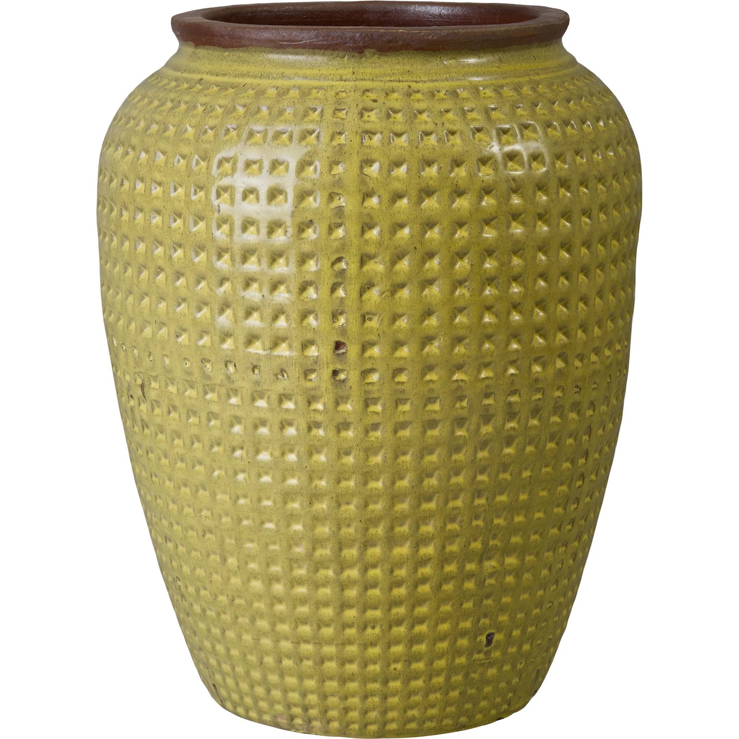 000 SI-2630534 | Primary Silo | Waffle Jar by Emissary in yellow and glossy glaze. Made from ceramic in a unique style.
