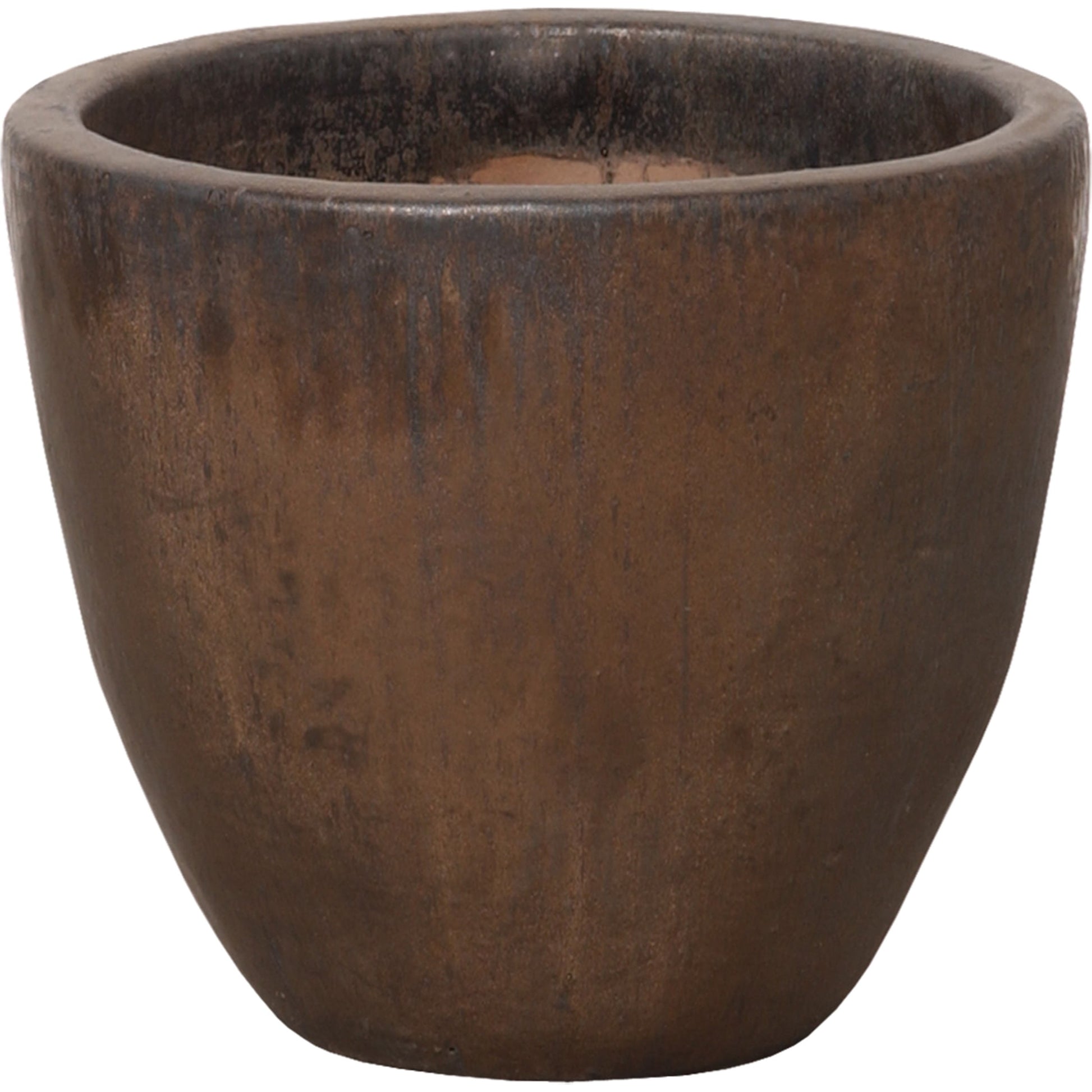Round Planter by Emissary USA in glossy glaze. Made from ceramic in a traditional style.