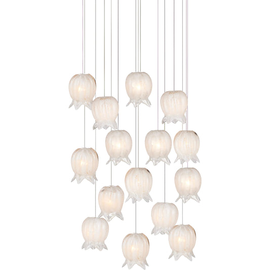 Polpo 15-Light Multi-Drop Pendant by Currey and Company. Made from art glass, metal in a modern style.