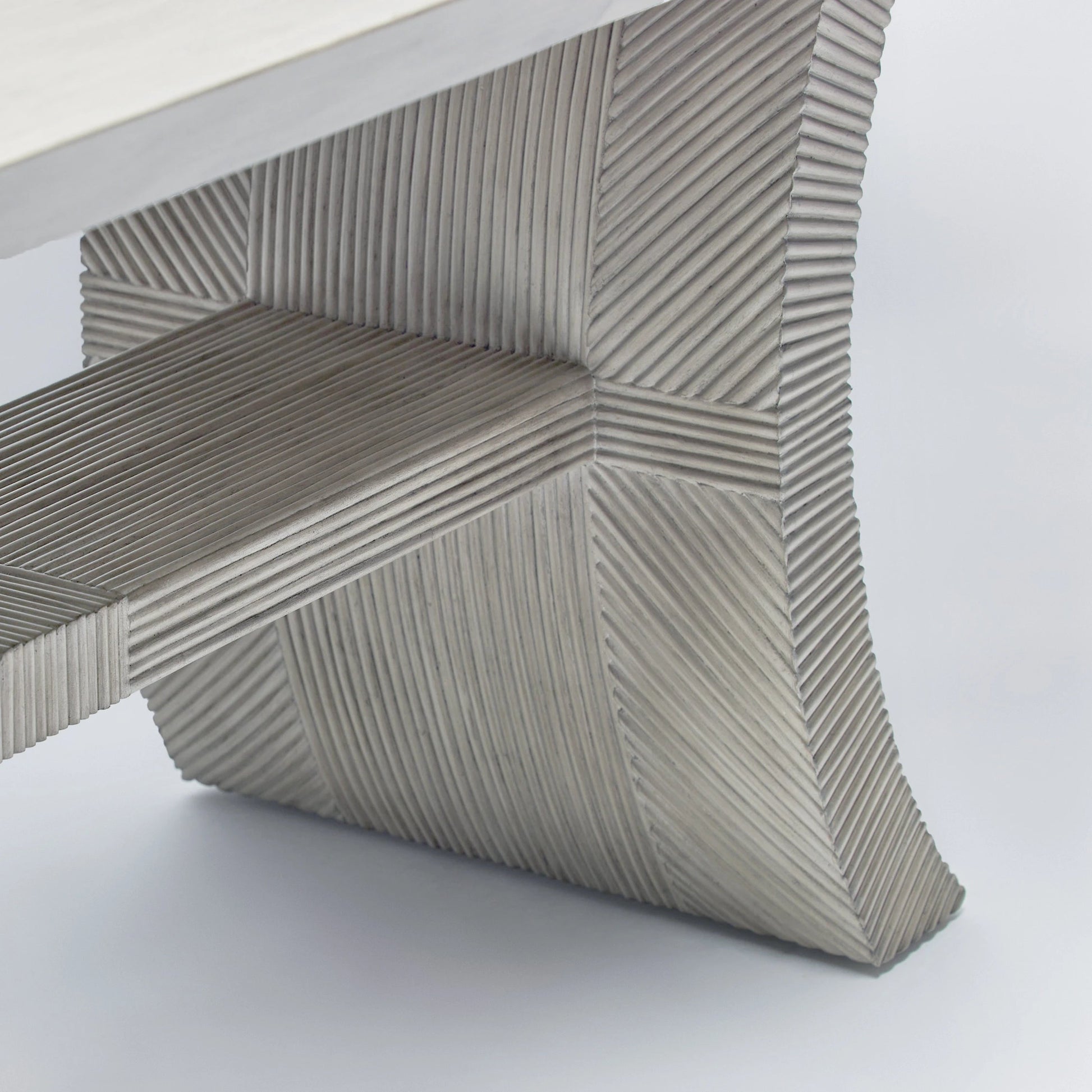 Deerfield Extension Table by Interlude Home in washed grey. Made from sungkai wood in a modern style.