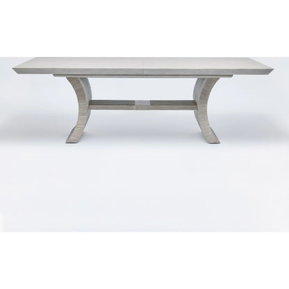 Deerfield Extension Table by Interlude Home in washed grey. Made from sungkai wood in a modern style.
