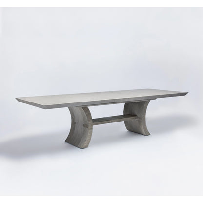 Deerfield Extension Table by Interlude Home in washed grey. Made from sungkai wood in a modern style.