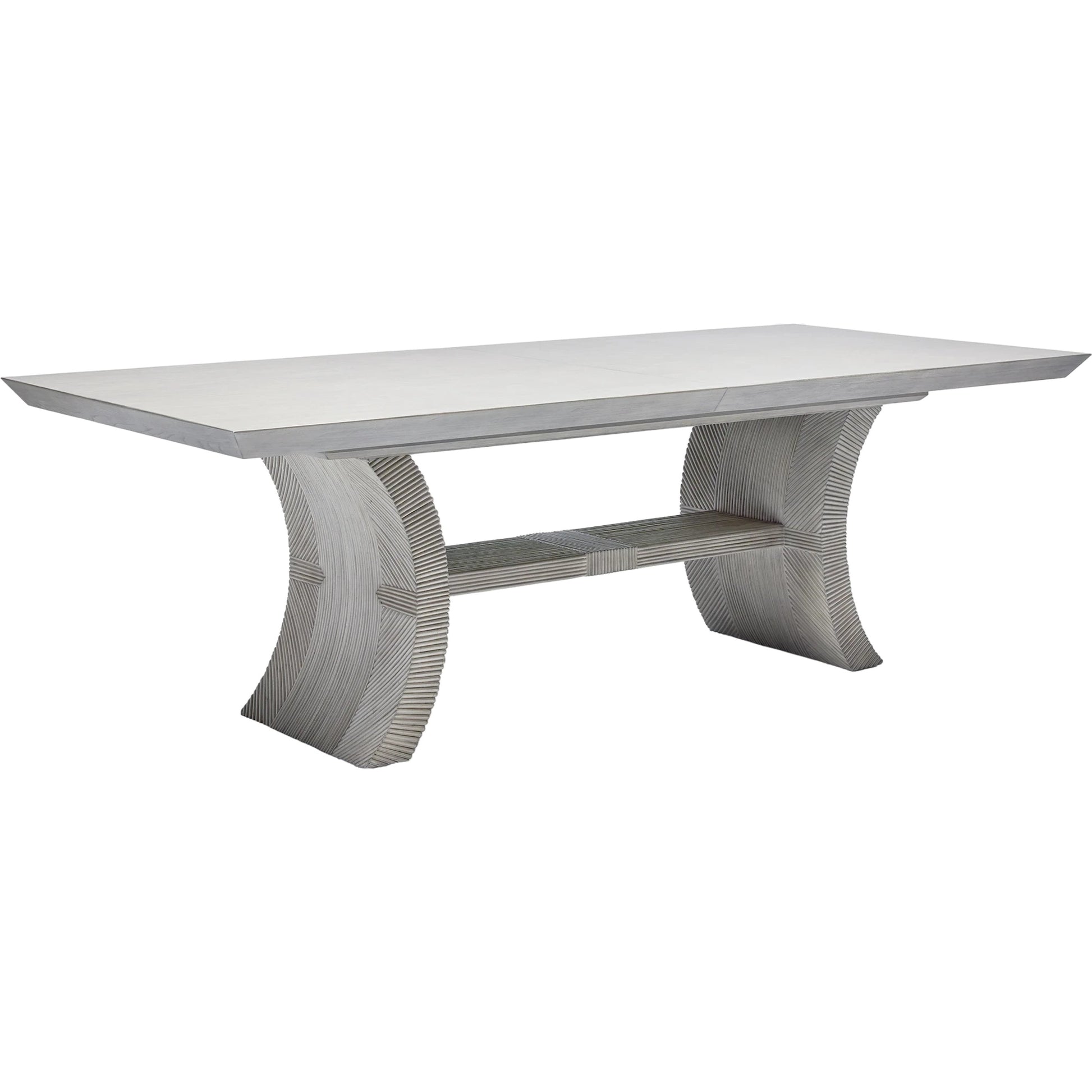 Deerfield Extension Table by Interlude Home in washed grey. Made from sungkai wood in a modern style.