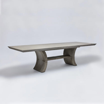 Deerfield Extension Table by Interlude Home in washed grey. Made from sungkai wood in a modern style.