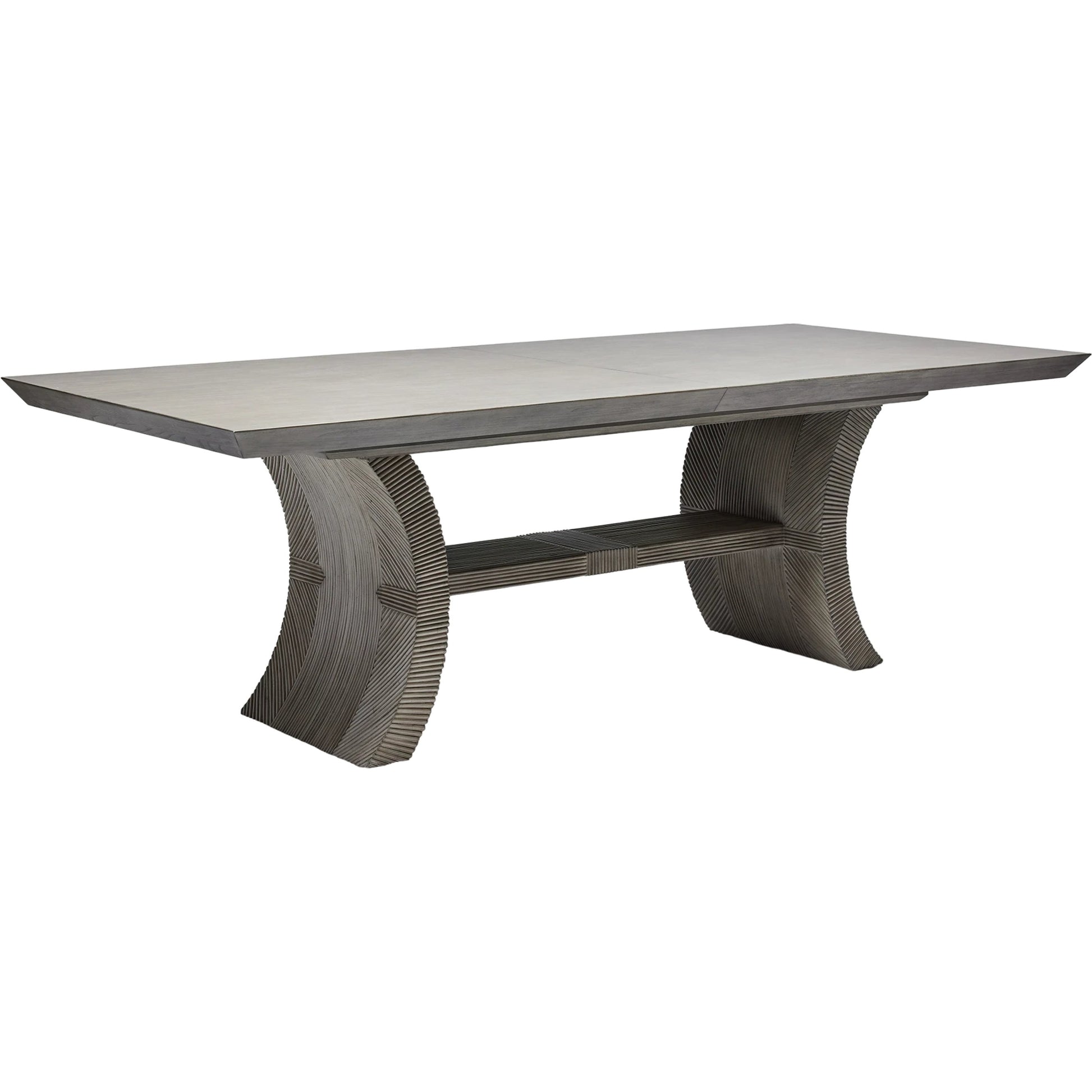 Deerfield Extension Table by Interlude Home in washed grey. Made from sungkai wood in a modern style.