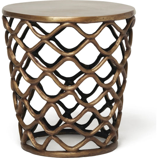 Lattice Accent Table by Interlude Home. Made from bronze in a unique style.