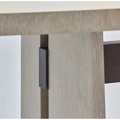 Boynton Dining Table by Interlude Home in cliffside, classic bronze. Made from oak, metal in a modern style.