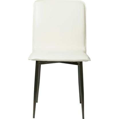 Luca Dining Chair by LH Imports in fox white and black. Made from iron, pu leather, foam, dacron in a modern style.