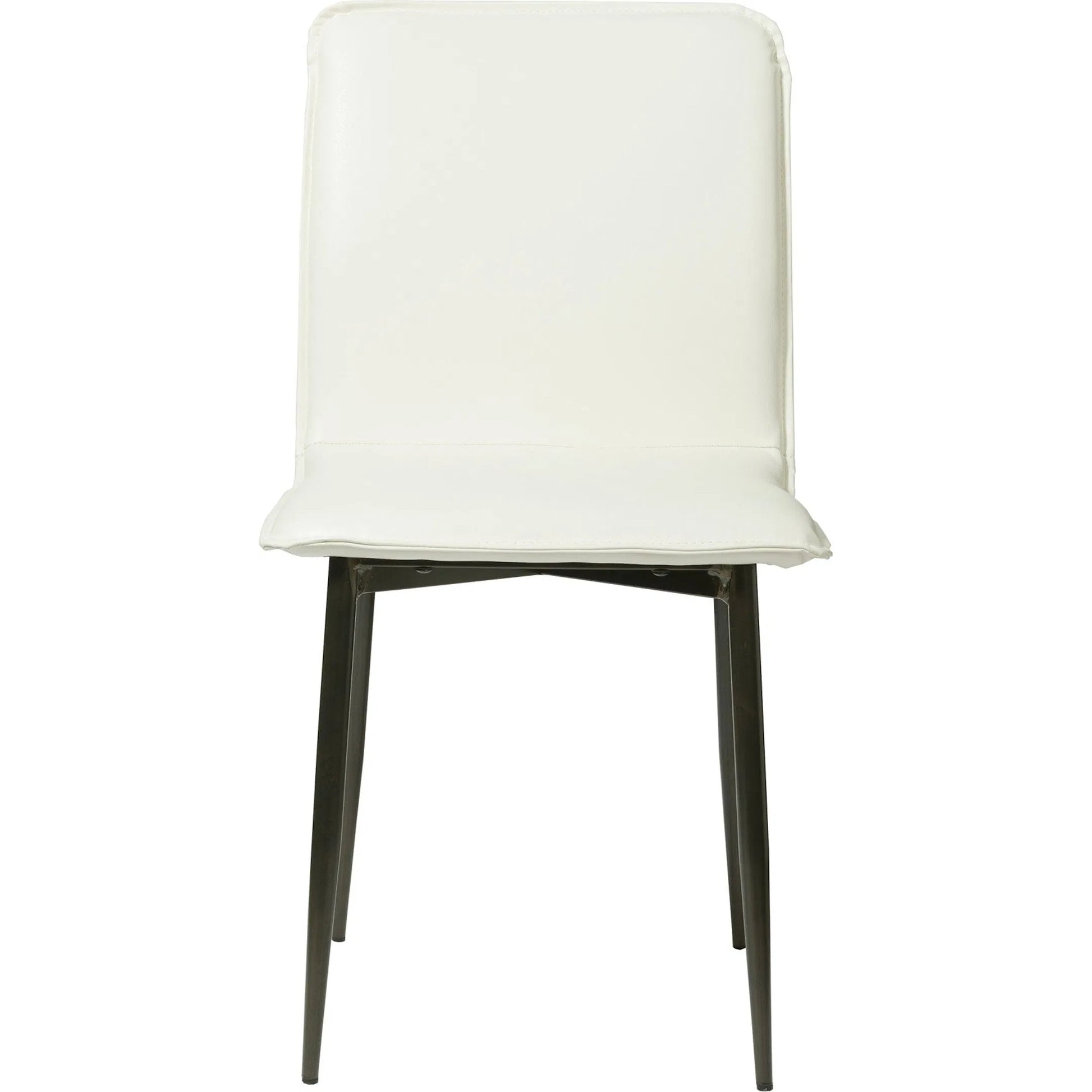 Luca Dining Chair by LH Imports in fox white and black. Made from iron, pu leather, foam, dacron in a modern style.