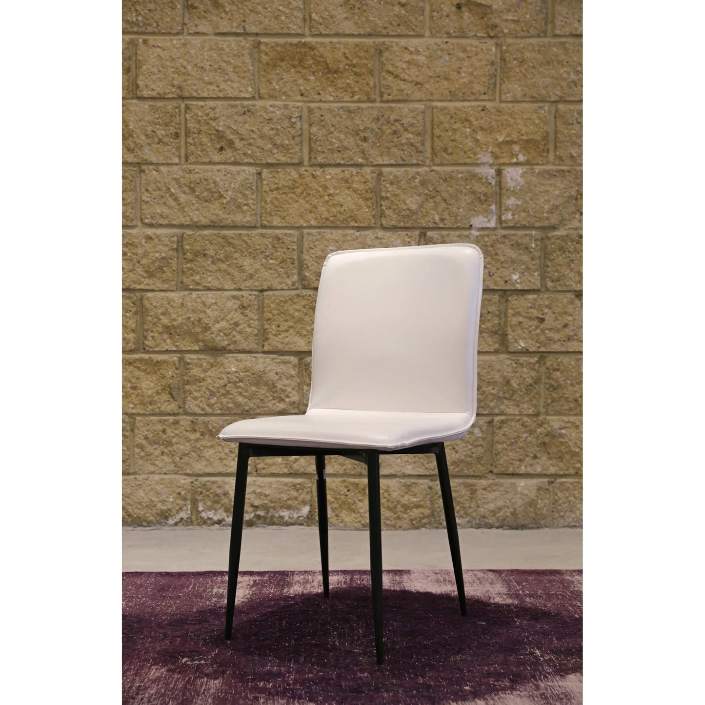 004 SI-2004313 | Lifestyle | Luca Dining Chair by LH Imports in fox white and black. Made from iron, pu leather, foam, dacron in a modern style.