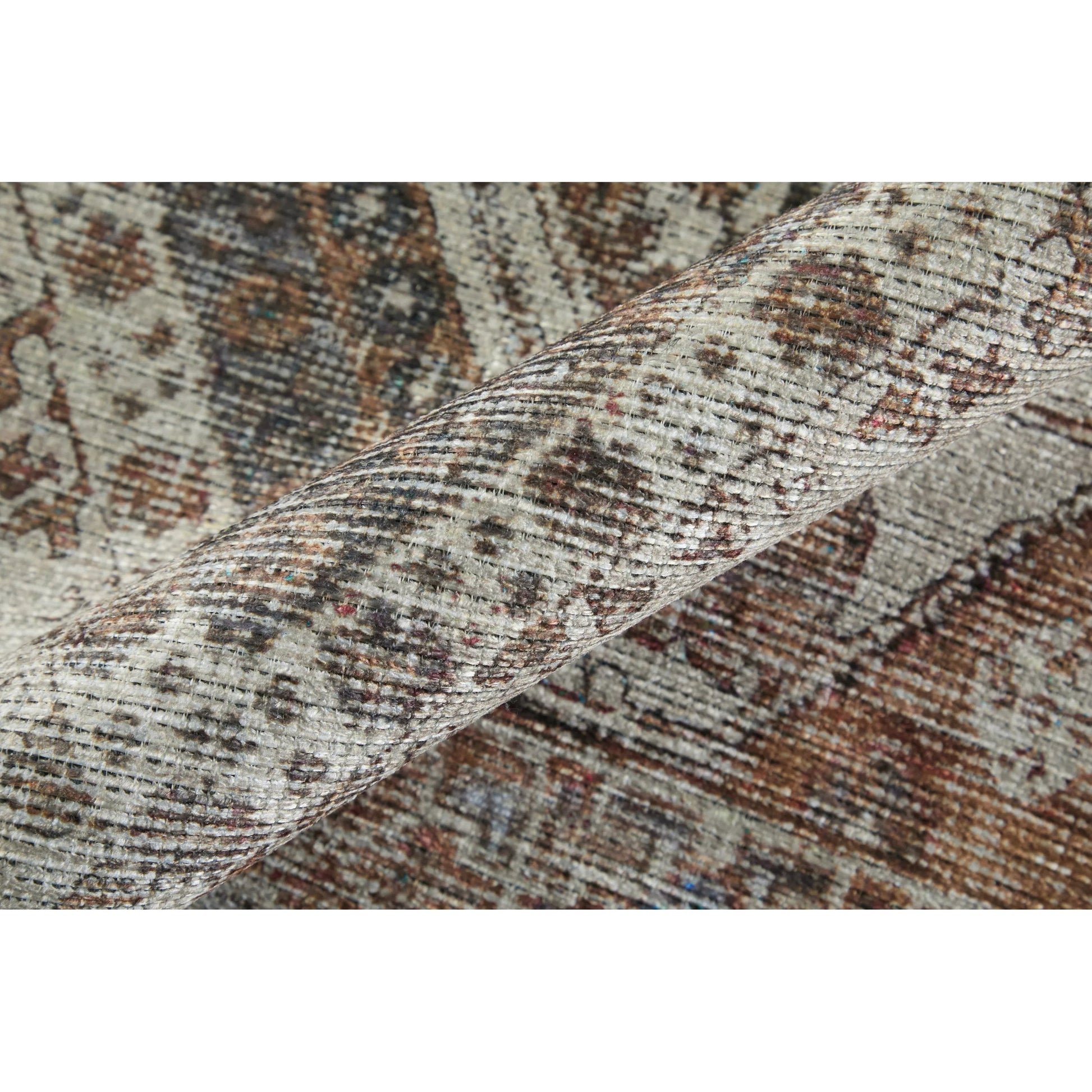 Percy Transitional Rug - 39ANF by Feizy in ivory, orange, brown. Made from polyester in a unique style.