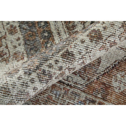 Percy Transitional Rug - 39ANF by Feizy in ivory, orange, brown. Made from polyester in a unique style.