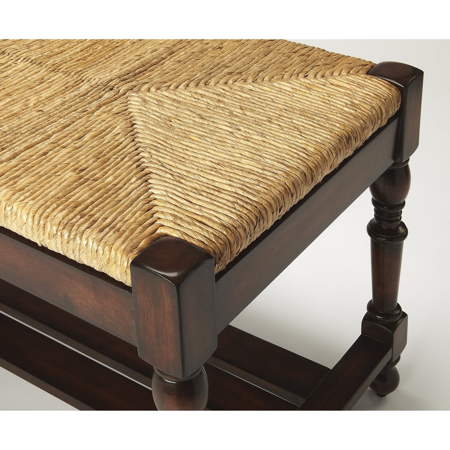 004 O-BUTLER-1299070 | Additional Silo | Bench by Butler Specialty Company in multi-color and heritage. Made from gemelina wood, lampakany rope in a traditional style.