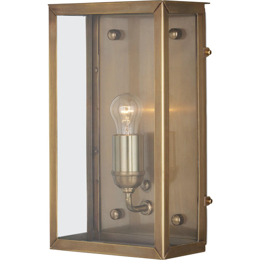 Royster Outdoor Wall Sconce by Currey and Company. Made from brass, glass in a unique style.