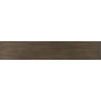 Verona Chanterelle Console Table by Currey and Company in chanterelle, champagne. Made from mahogany, brass, iron in a transitional style.