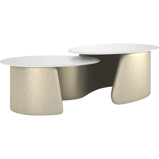Bauble Cocktail Table by Caracole in oracle broken leaf. Made from unique in a unique style.