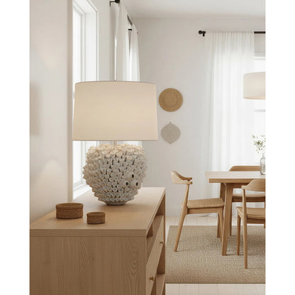 Manitapi Table Lamp by Currey and Company in white. Made from ceramic in a eclectic & global style.