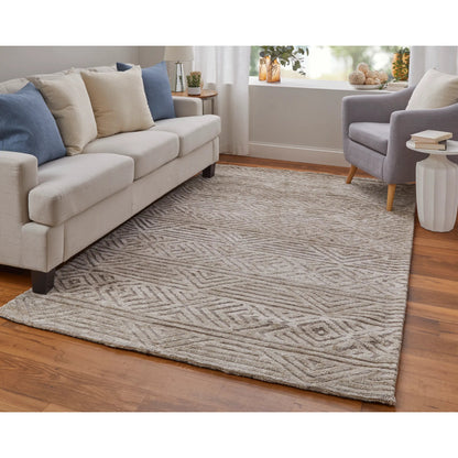 Colton Geometric Rug - 8791F by Feizy in tan, ivory, brown. Made from polyester in a unique style.