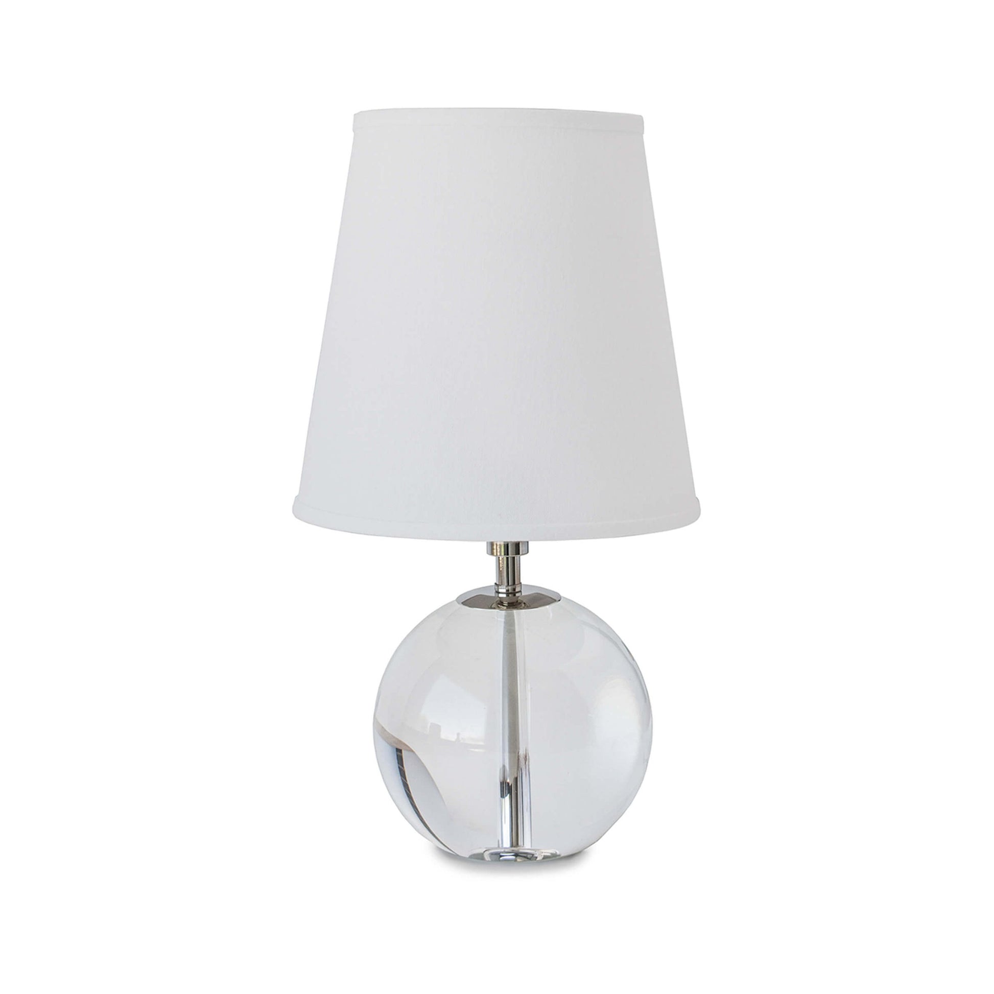 Crystal Mini Sphere Lamp by Regina Andrew in nickel and clear. Made from crystal in a modern style.